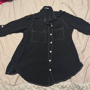 Black Fashion Nova Button Down Shirt